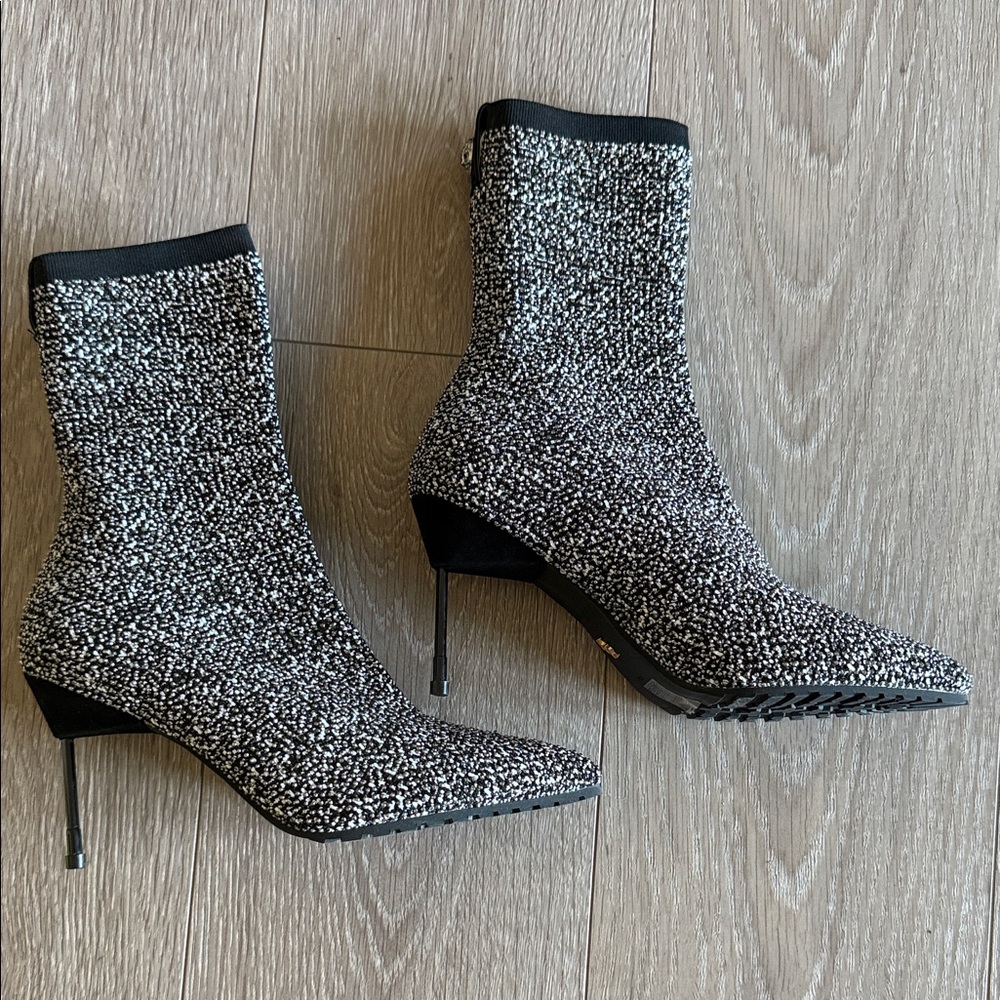 Kurt Geiger Black and White Heeled Boots